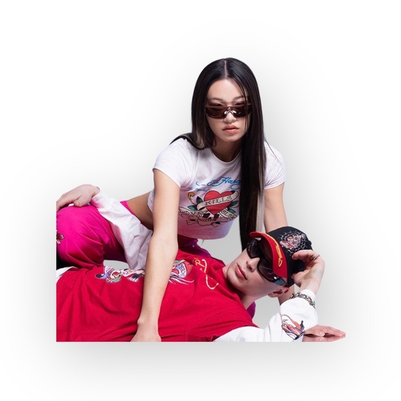 HTF: new Y2K Ed Hardy ❤︎︎ Iconic True Love Tattoo Tee ❤︎︎ Dirty White Grunge T - Picture 2 of 13